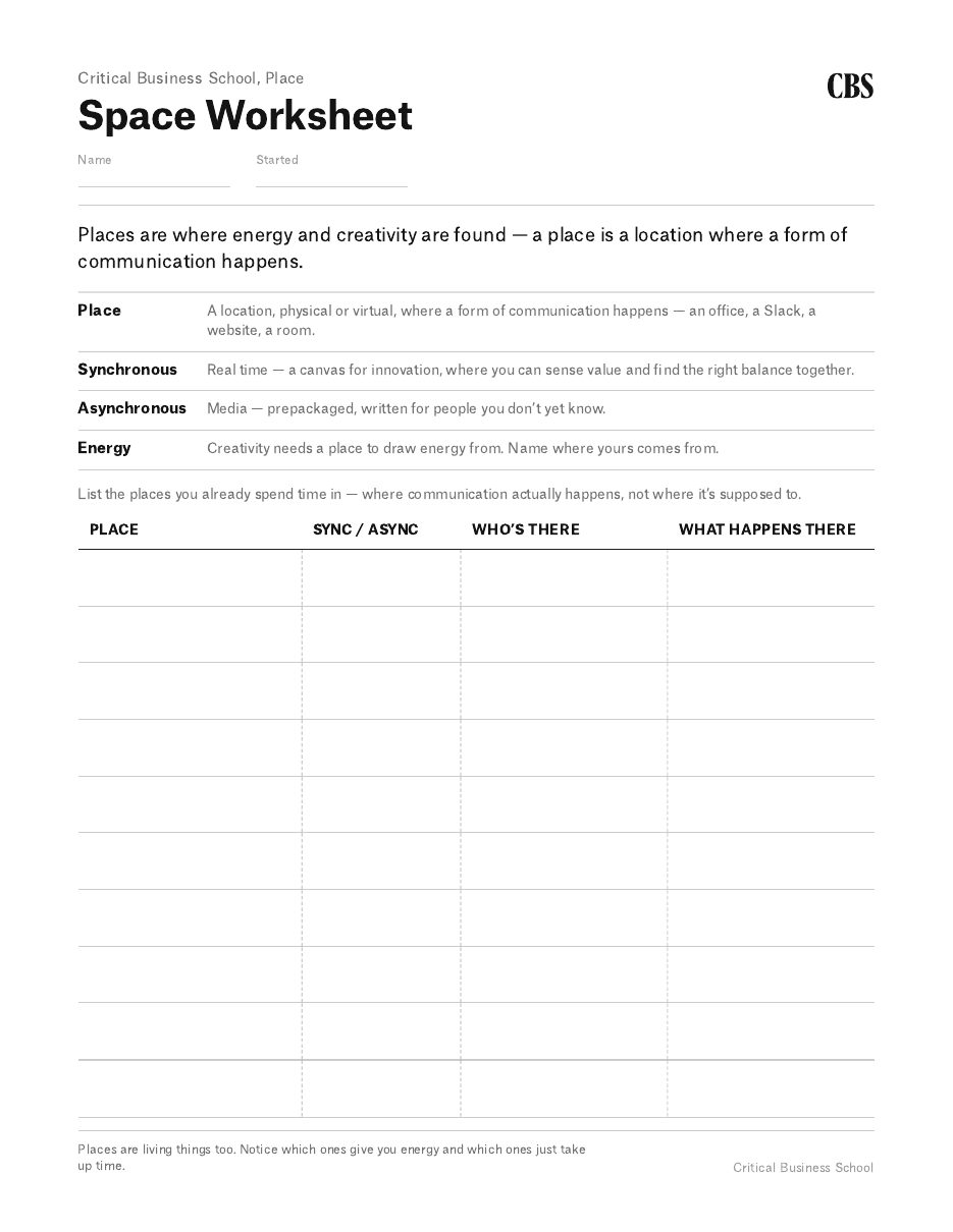 Preview of the Space Worksheet worksheet